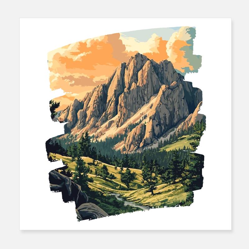 Berge Poster 20x20 cm