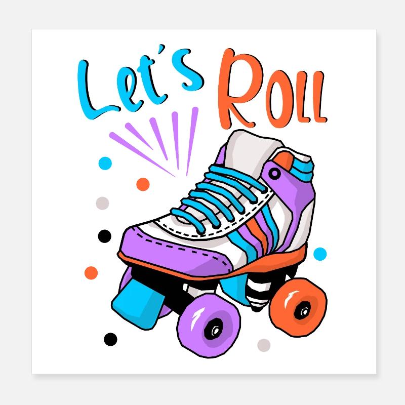 Roller Skating Skater Poster 8" x 8" (20x20 cm)