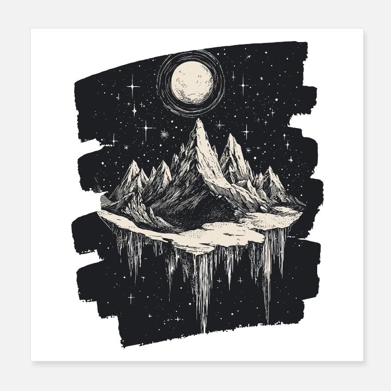 Montagnes Poster 20 x 20 cm