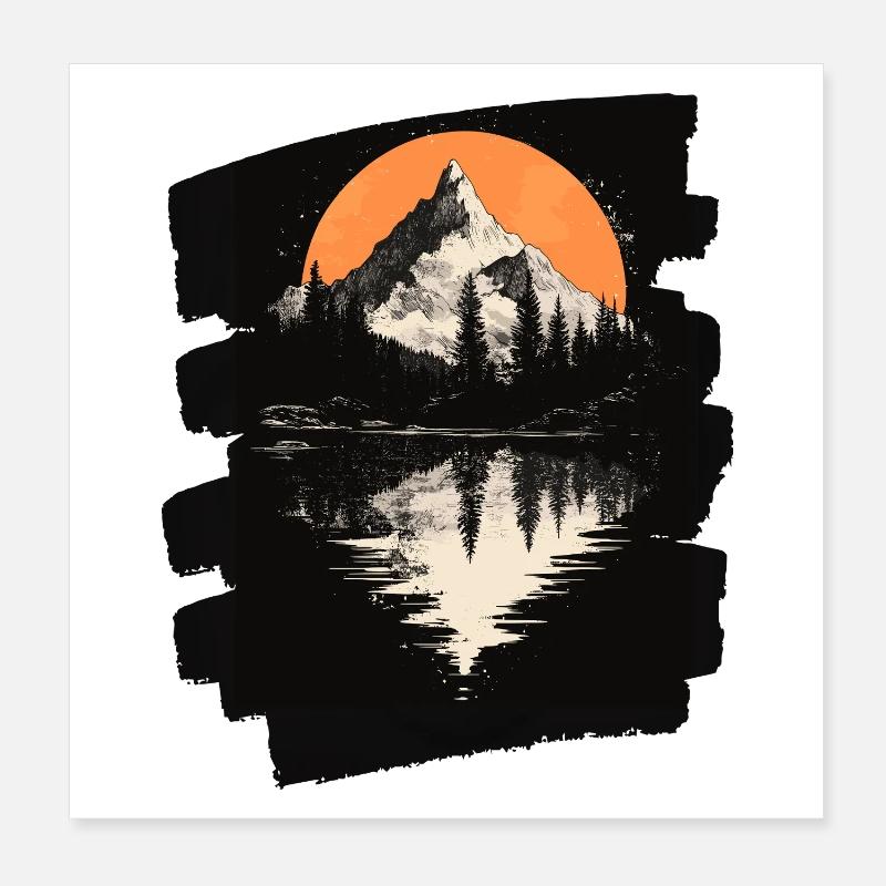 Mountains Poster 8" x 8" (20x20 cm)
