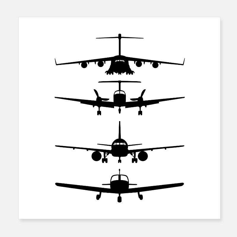 Airplanes Poster 8" x 8" (20x20 cm)