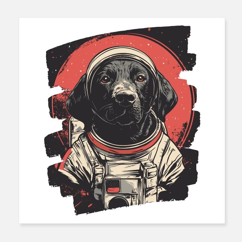 Astronaute du Labrador Poster 20 x 20 cm