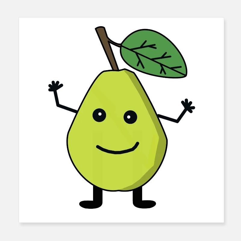 Pera Frutta Frutta Frutta Bambini Bambino Poster 20x20 cm