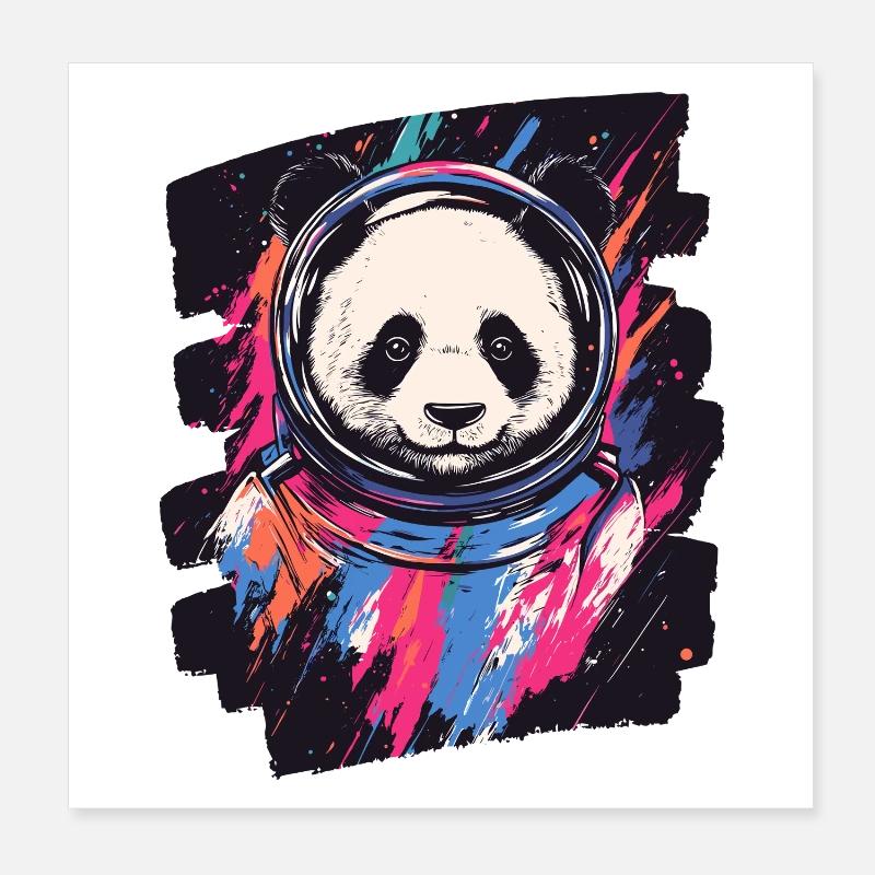 Panda Astronaut Poster 20x20 cm