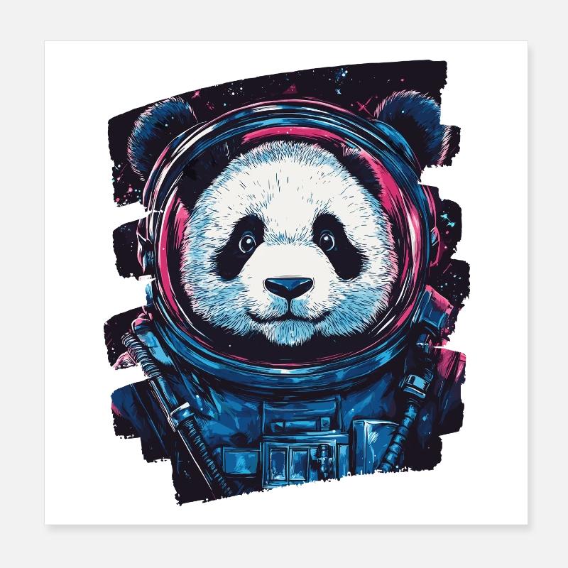 Panda Astronaut Poster 20x20 cm