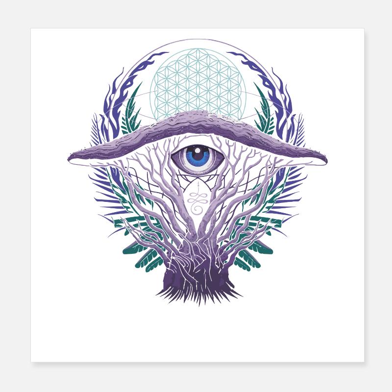 Pilze des dritten Auges | Mystisches Visionsdesign Poster 20x20 cm