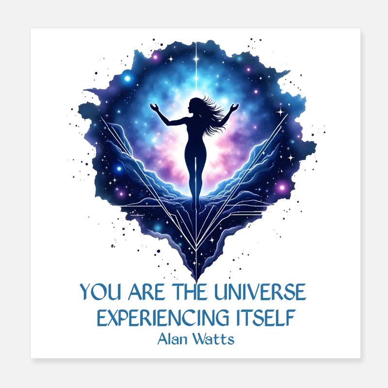 Femme Mystique | Alan Watts Citation Conception Poster 20 x 20 cm