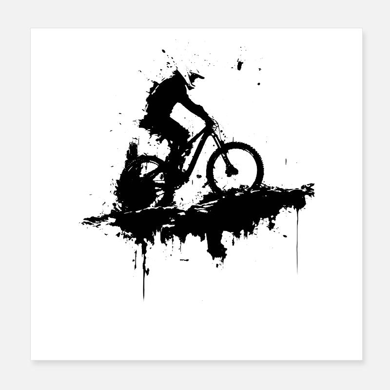 Mountainbiken Poster 20x20 cm