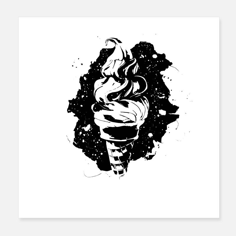Dessin de crème glacée molle Poster 20 x 20 cm