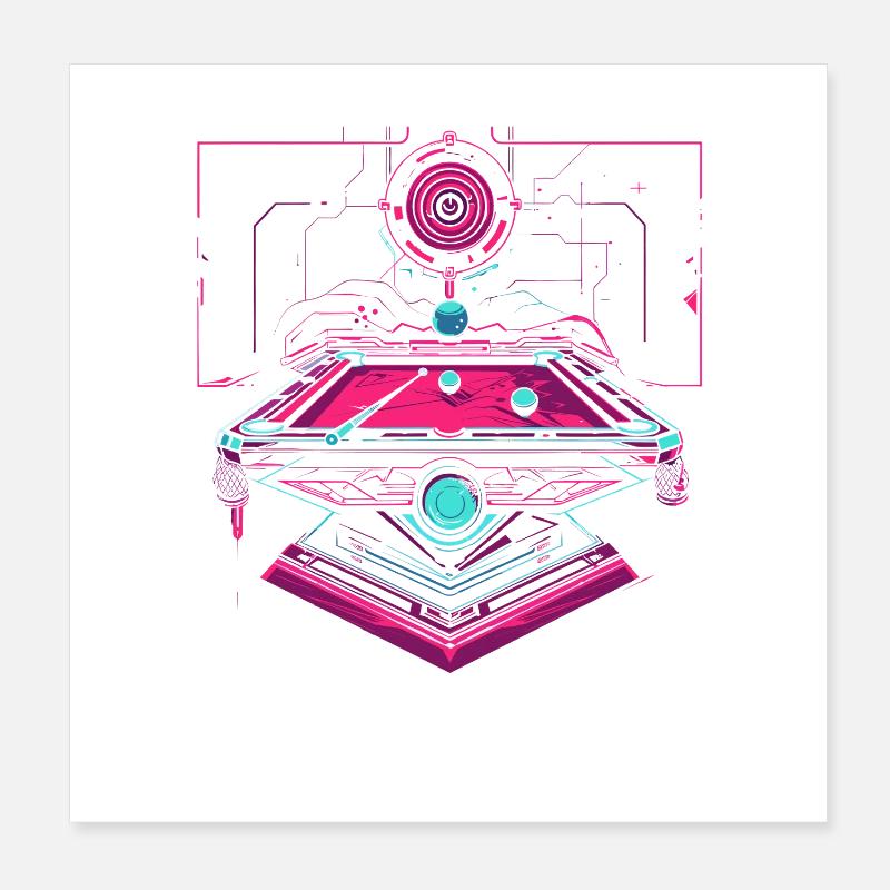 Look steampunk de billard Poster 20 x 20 cm