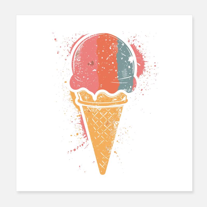 Glace rétro Poster 20 x 20 cm