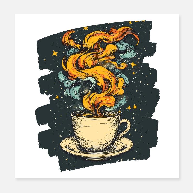 Coffee Coffee Coffee Lovers Poster 8" x 8" (20x20 cm)