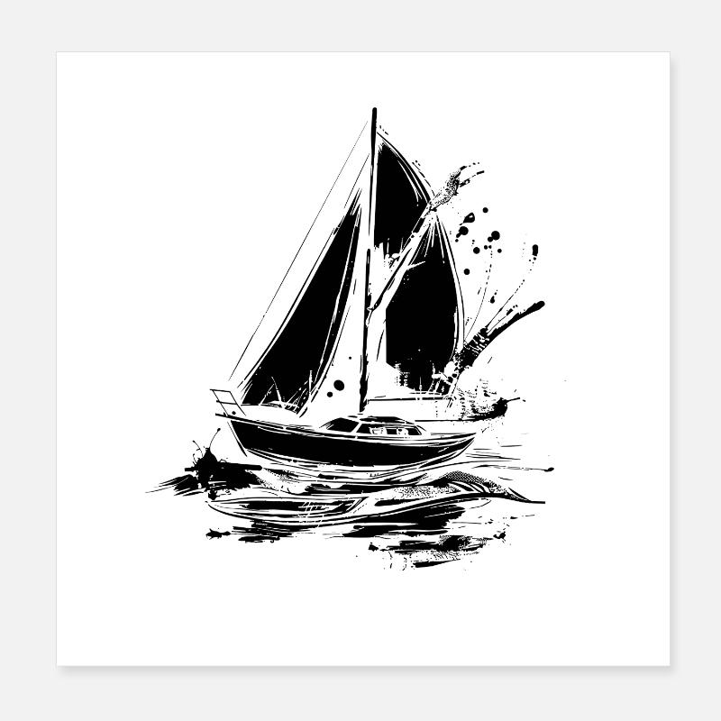 Segelboot Poster 20x20 cm