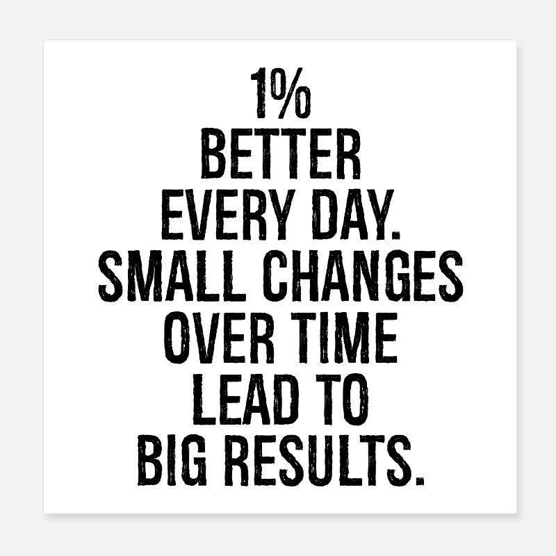1 percent better every day small changes over time Poster 8" x 8" (20x20 cm)