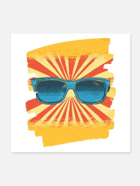 Sonnenbrille - Poster 20x20 cm - Weiß