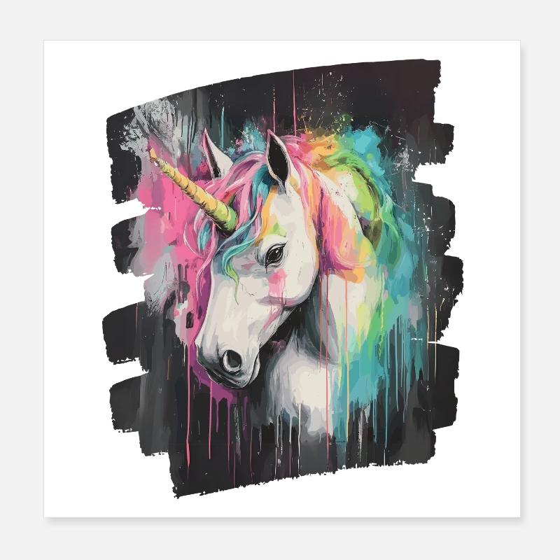 Licorne Poster 20 x 20 cm