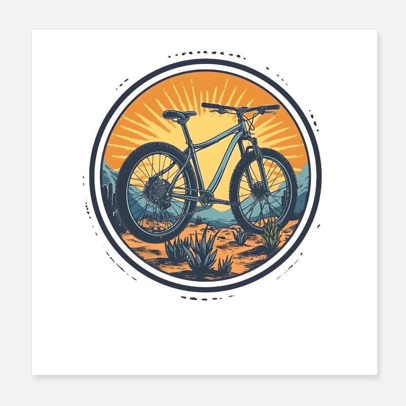 Cyclist Poster 8" x 8" (20x20 cm)