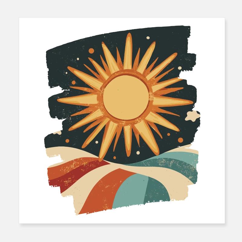 Summer Sun Sunset Poster 8" x 8" (20x20 cm)