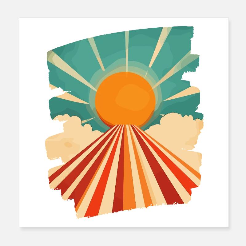 Sommer Sonne Poster 20x20 cm