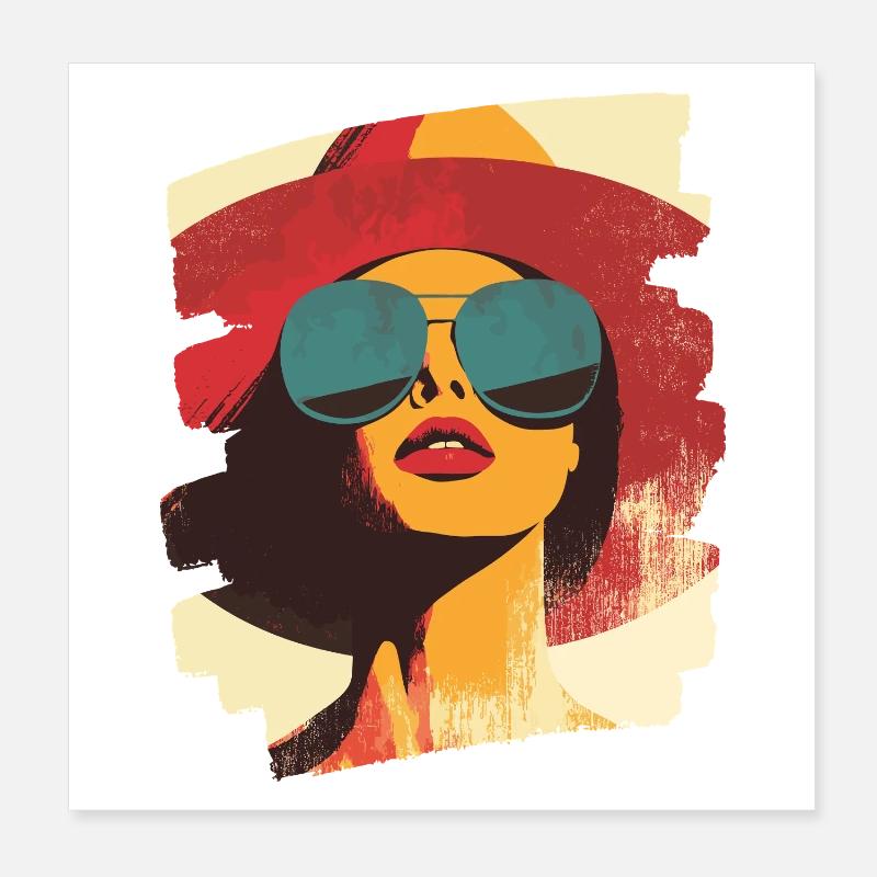 Sommer Sonne Retro Poster 20x20 cm