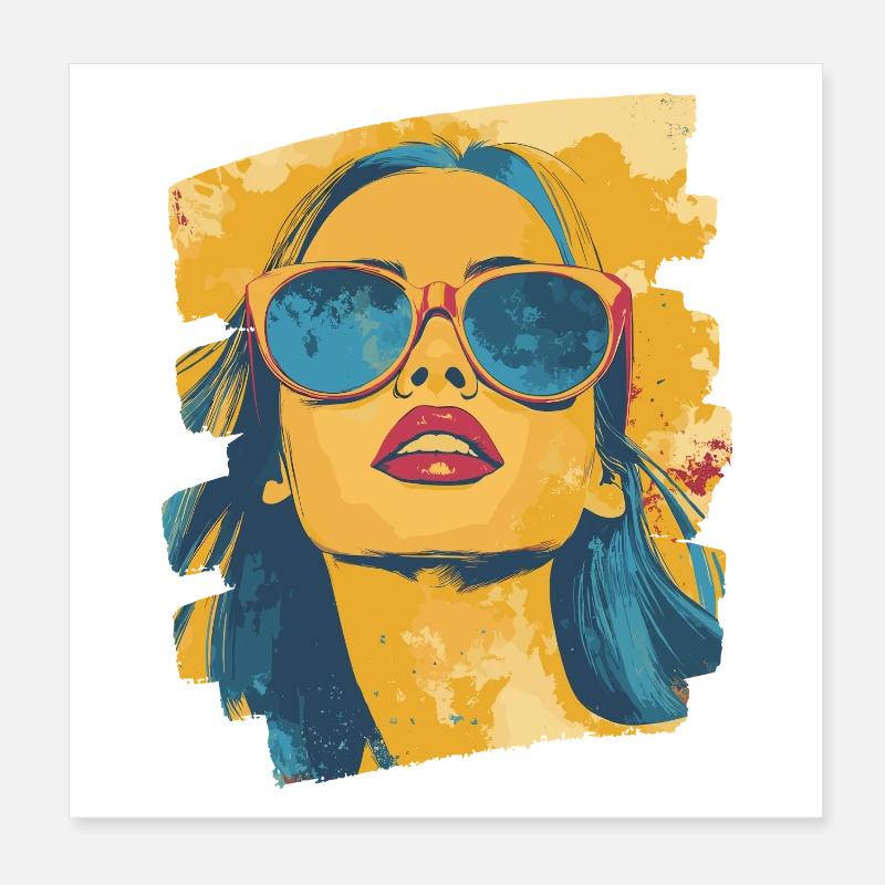 Summer Sun Retro Poster 8" x 8" (20x20 cm)