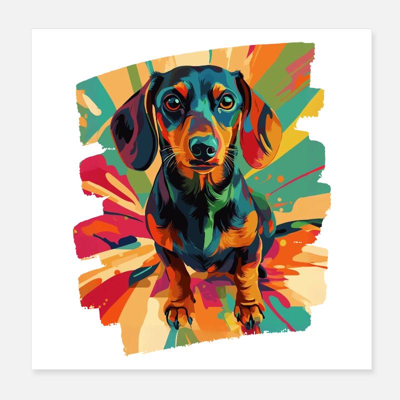 Dackel Poster 20x20 cm