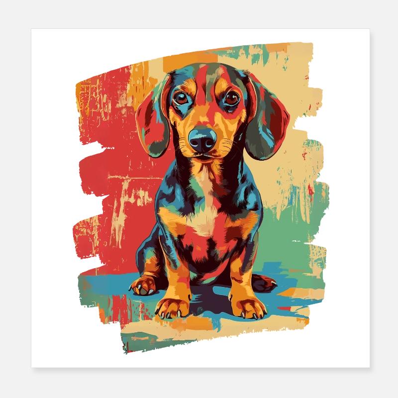 Teckel Poster 20 x 20 cm