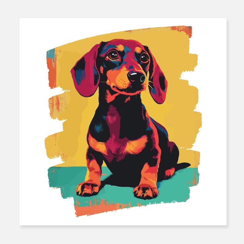 Teckel Dackel Poster 20 x 20 cm