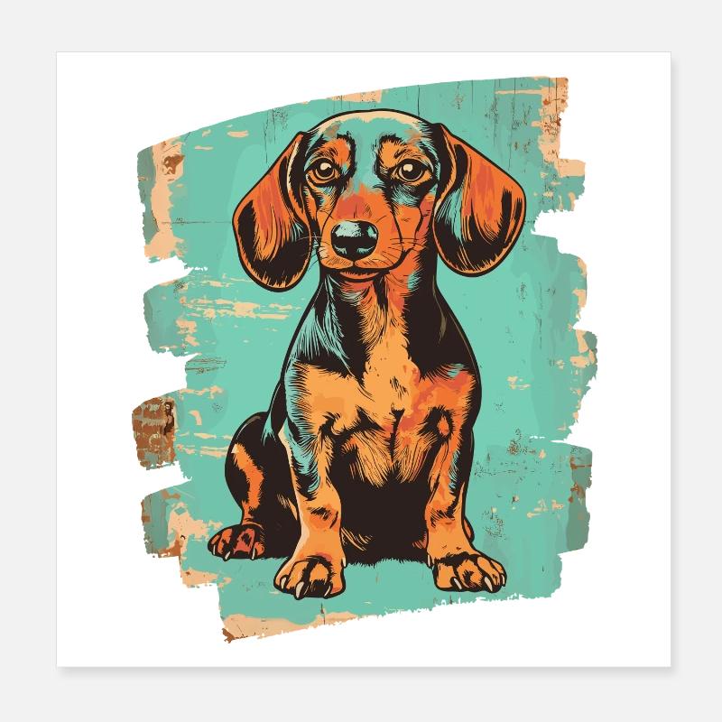 Dackel Dachshund Poster 20x20 cm