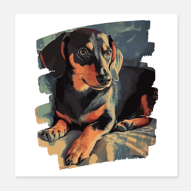 Dackel Dachshund Poster 20x20 cm