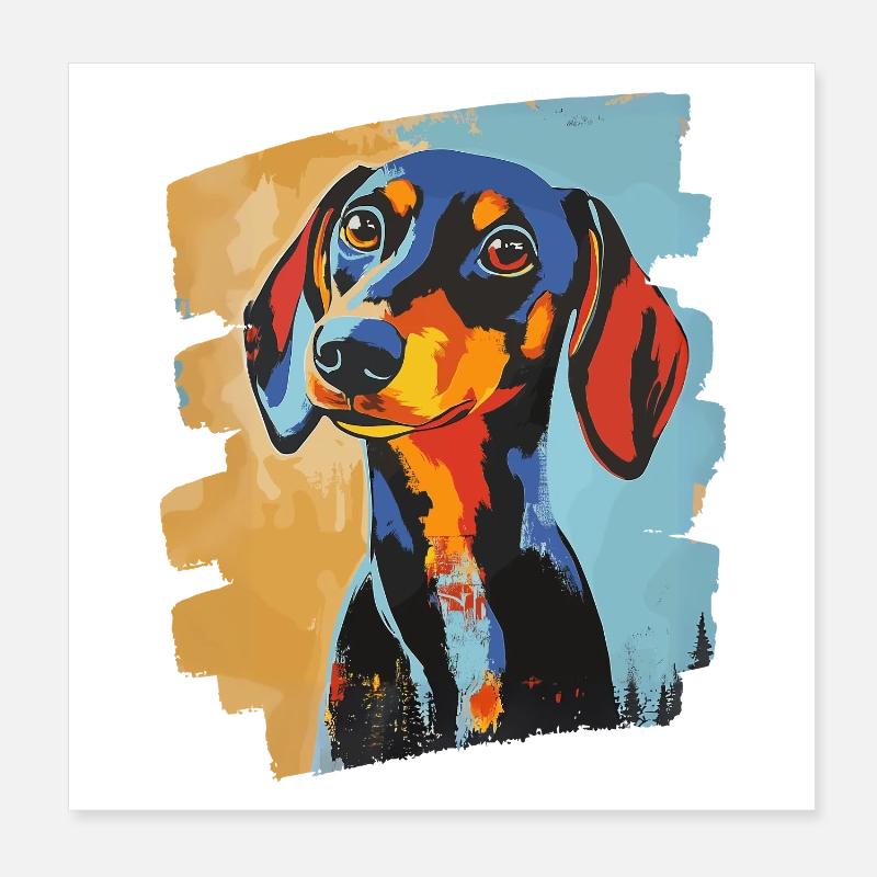 Teckel Dackel Poster 20 x 20 cm