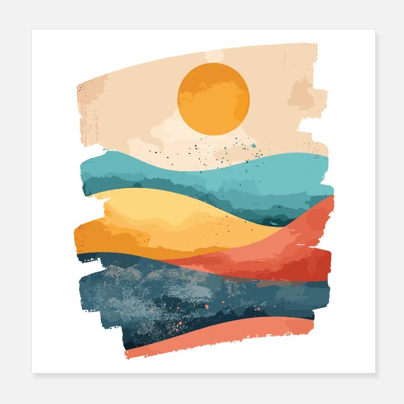 Sommer Sonne Poster 20x20 cm