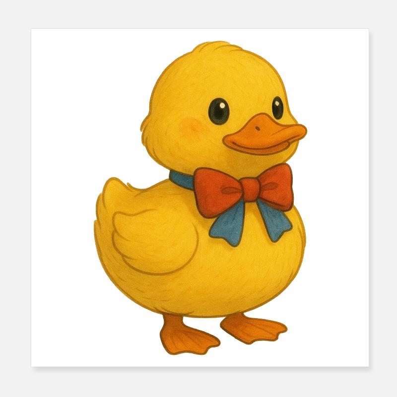 Duck with bow Poster 8" x 8" (20x20 cm)