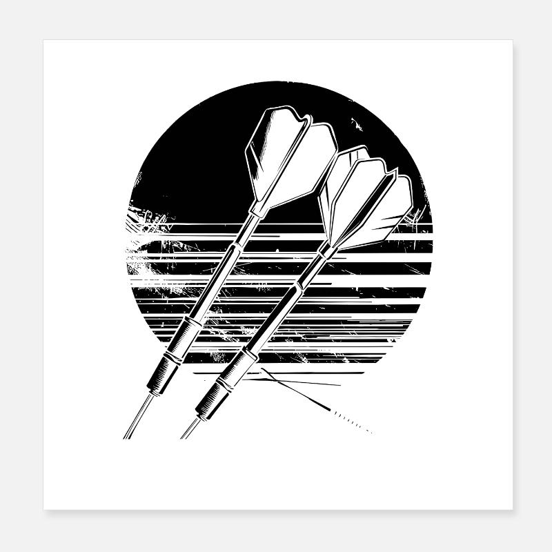 Darts Drawing Poster 8" x 8" (20x20 cm)