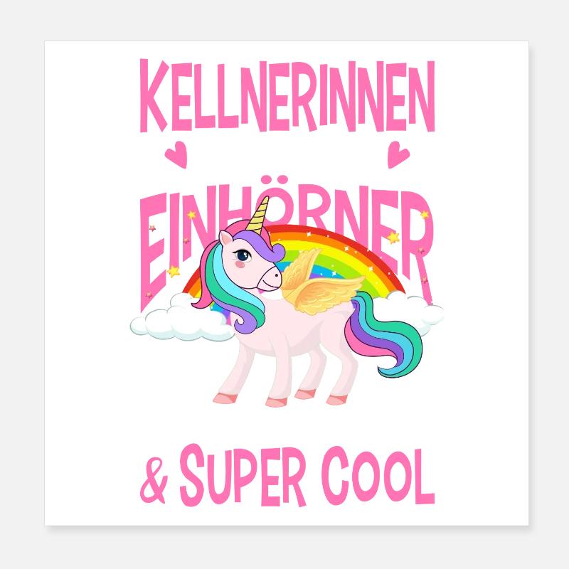Kellnerin Geschenke Bedienung Abschied Gastronomie Poster 20x20 cm
