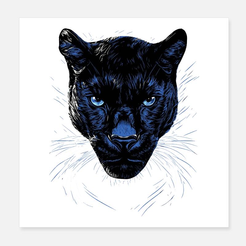 Panthère Léopard Grand Chat Mignon Gros Chat Panter Poster 20 x 20 cm