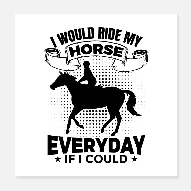 Reitmotivation Poster 20x20 cm