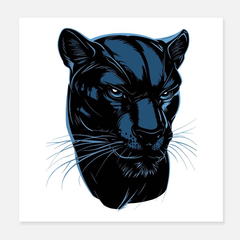 Panthère Léopard Grand Chat Mignon Gros Chat Panter Poster 20 x 20 cm