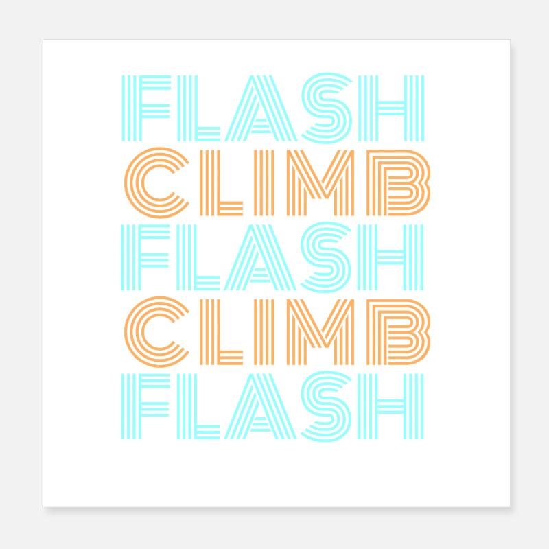 Escalade éclair escalade Bouldering Style Font Poster 20 x 20 cm