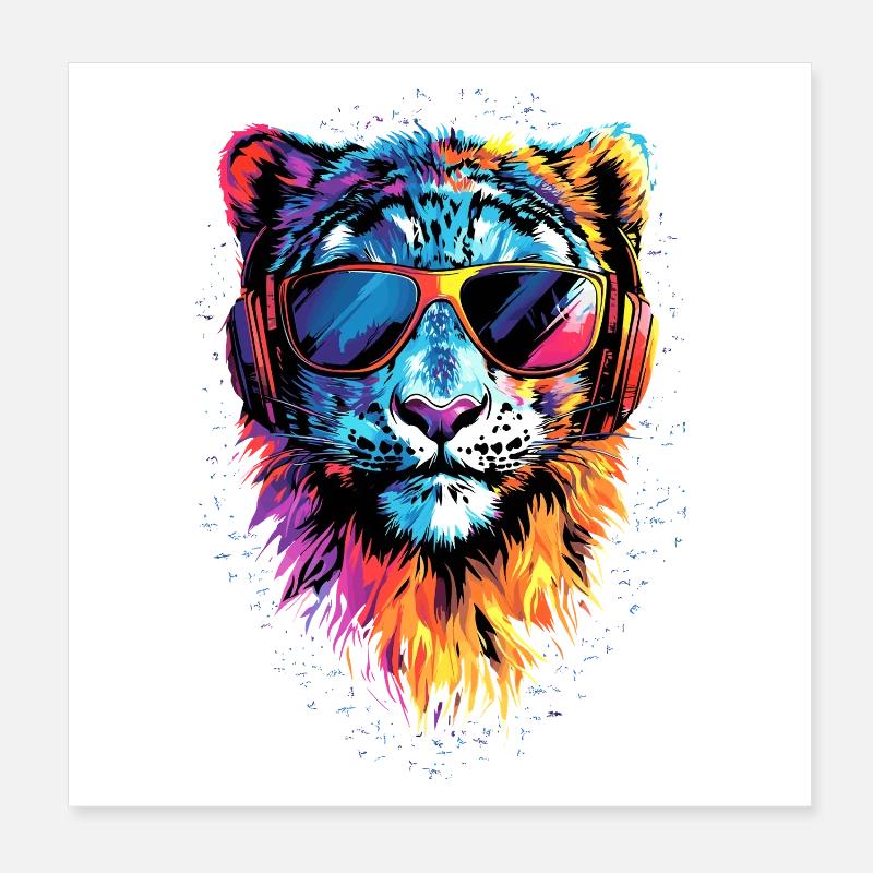 panthère léopard des neiges gros chat gros chat léopard Poster 20 x 20 cm