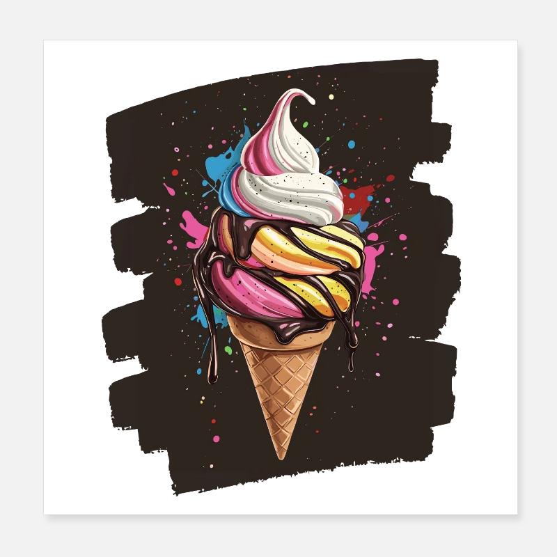 Eiscreme Eis Poster 20x20 cm