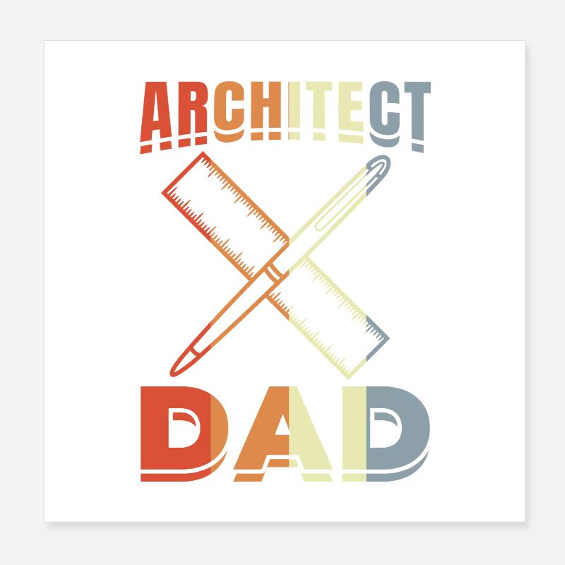Architekt Vater Poster 20x20 cm