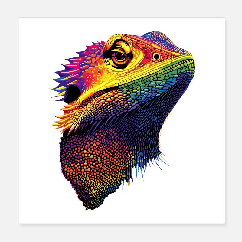 Bartagame Echse Bearded Dragon Süße Bartagamen Poster 20x20 cm