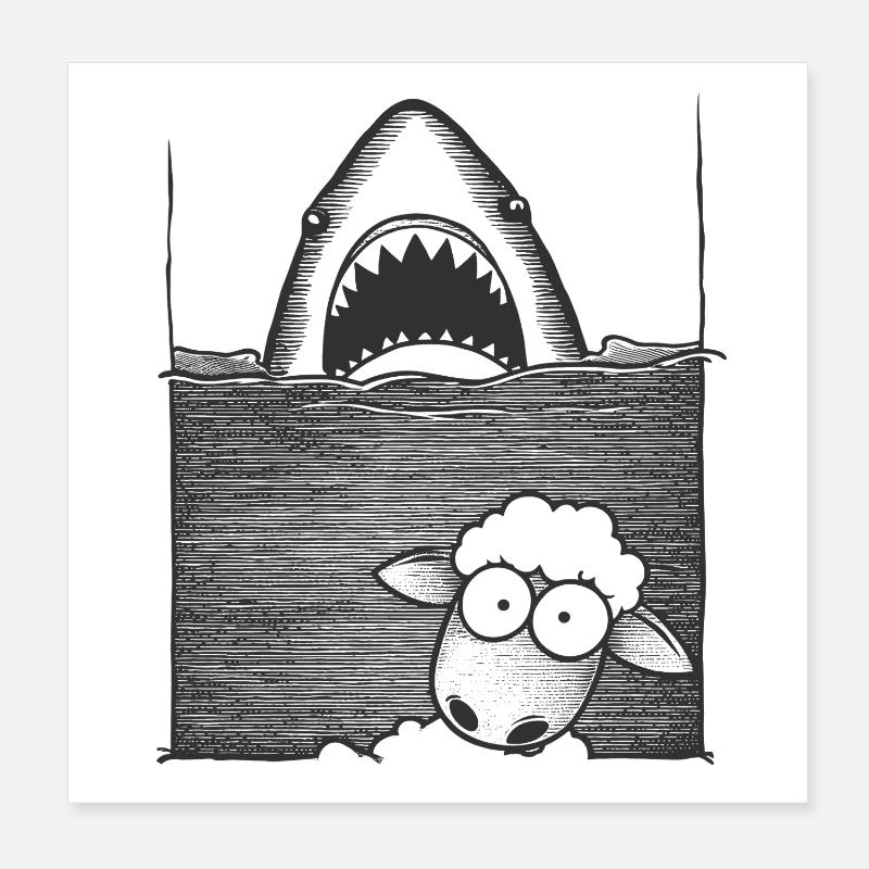 Requin Mouton Poster 20 x 20 cm
