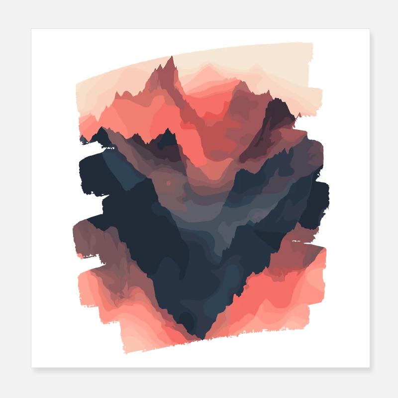 Berge Klettern Kletterer Wandern Poster 20x20 cm