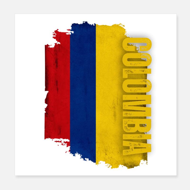 Drapeau vertical de la Colombie, j’aime la Colombie Poster 20 x 20 cm