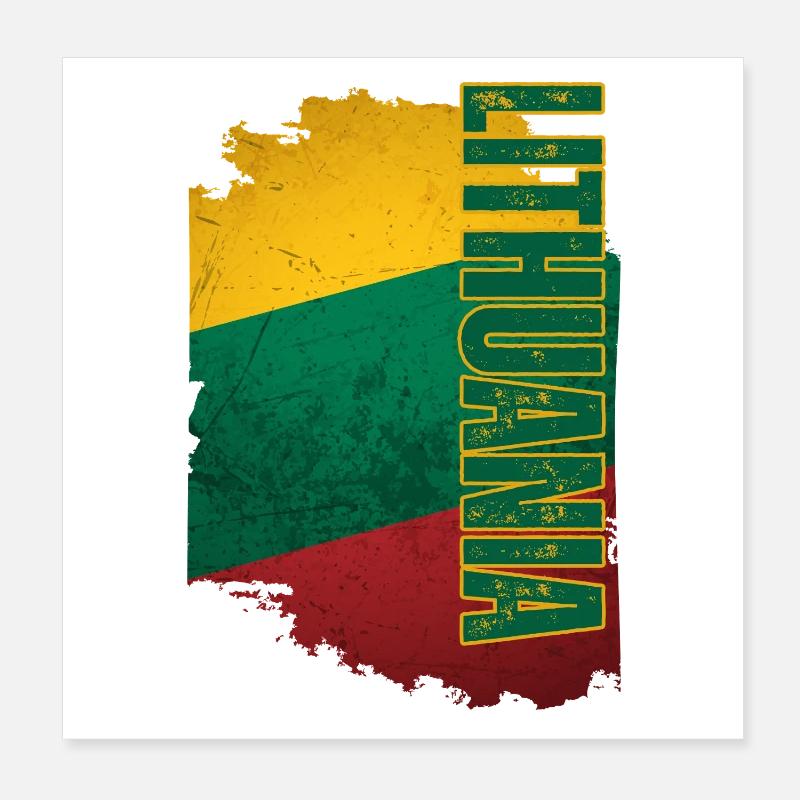 Vertical Lithuanian flag, Lithuanian pride Poster 8" x 8" (20x20 cm)