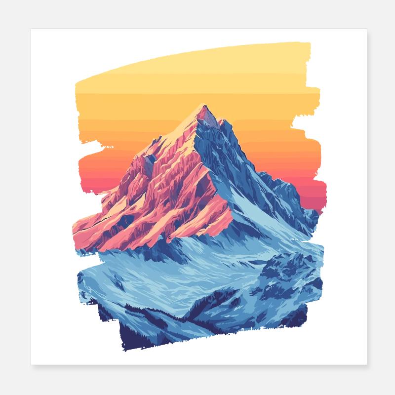 Montagne Escalade Grimpeurs Randonnée Poster 20 x 20 cm