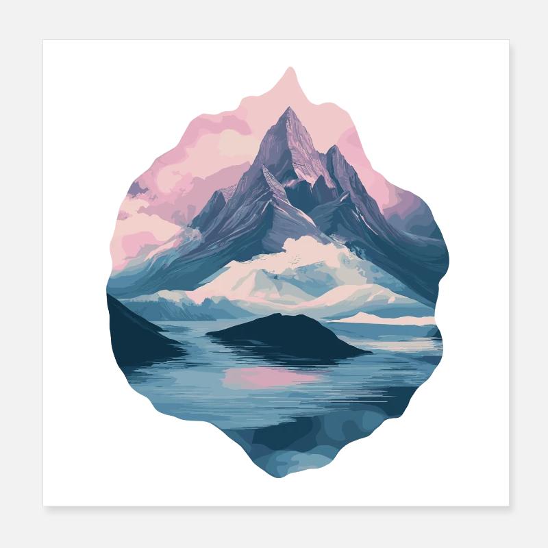 Berge Klettern Kletterer Wandern Poster 20x20 cm