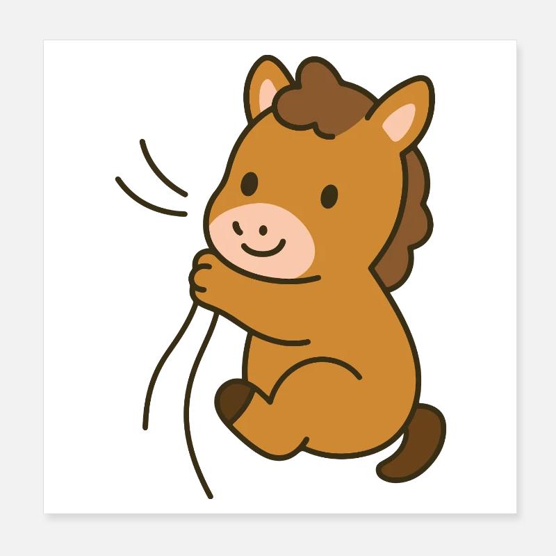 Cuddled foal Poster 8" x 8" (20x20 cm)